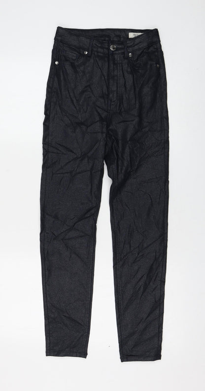 Marks and Spencer Womens Black Viscose Skinny Jeans Size 8 L27 in Regular Zip