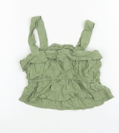 George Girls Green Viscose Camisole Tank Size 7-8 Years Square Neck Pullover
