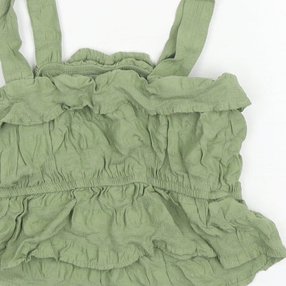 George Girls Green Viscose Camisole Tank Size 7-8 Years Square Neck Pullover