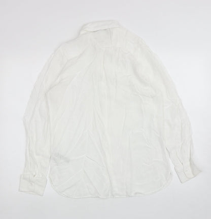 Womens UK Size 12 Marks and Spencer White Basic Button-Up
