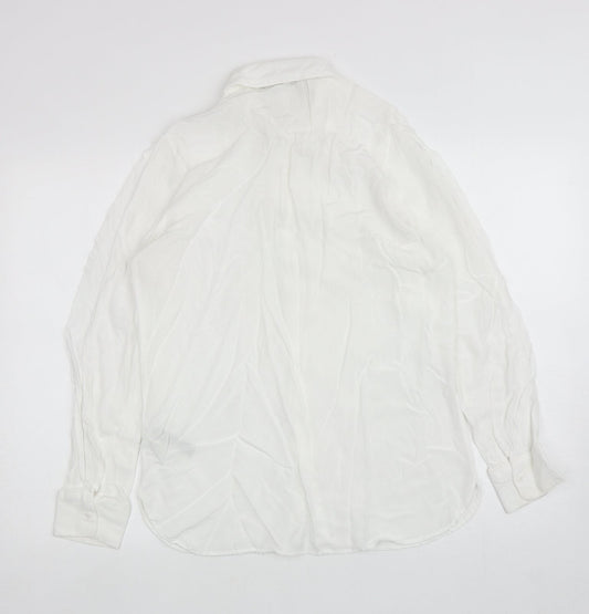Womens UK Size 12 Marks and Spencer White Basic Button-Up