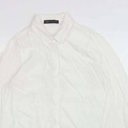 Womens UK Size 12 Marks and Spencer White Basic Button-Up