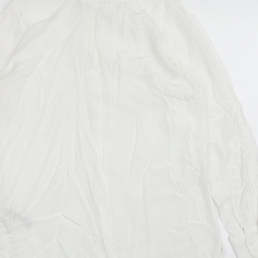 Womens UK Size 12 Marks and Spencer White Basic Button-Up