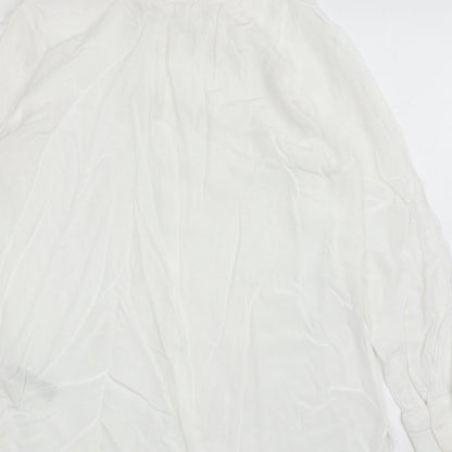 Womens UK Size 12 Marks and Spencer White Basic Button-Up