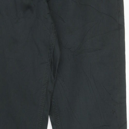 Marks and Spencer Mens Green Cotton Straight Jeans Size 28 in L31 in Slim Zip