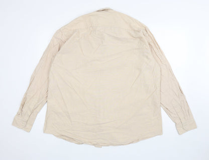 Greenwoods Womens Beige Cotton Basic Button-Up Size XL Collared