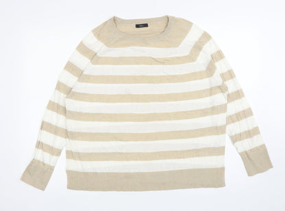Womens UK Size 16 M&Co Beige Pullover Jumper