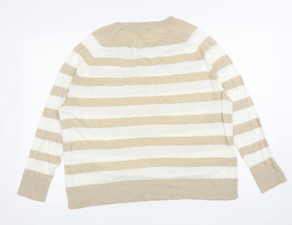 Womens UK Size 16 M&Co Beige Pullover Jumper