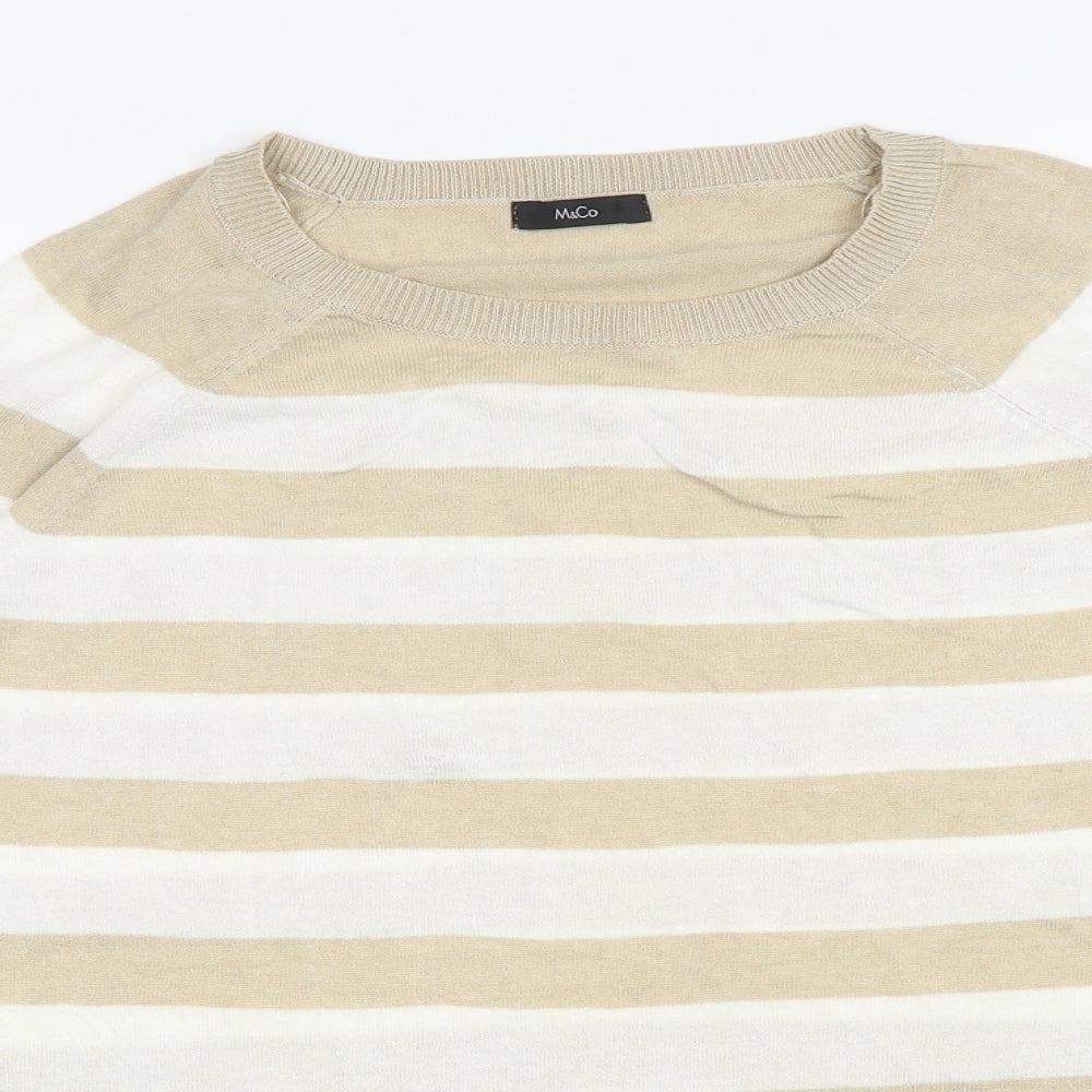 Womens UK Size 16 M&Co Beige Pullover Jumper