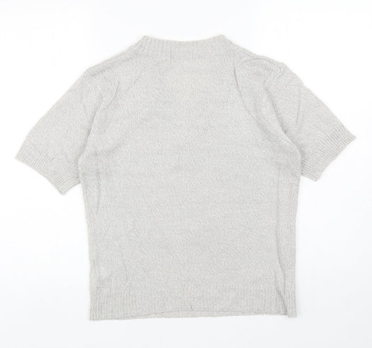 Damart Womens Grey V-Neck Acrylic Pullover Jumper Size 10