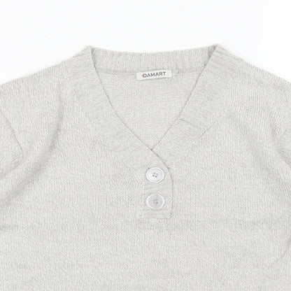 Womens UK Size 10 Damart Grey Pullover Jumper
