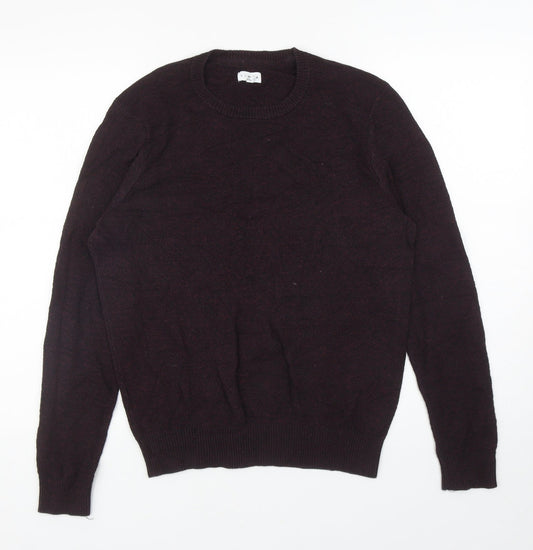 Linea Mens Purple Round Neck Cotton Pullover Jumper Size M