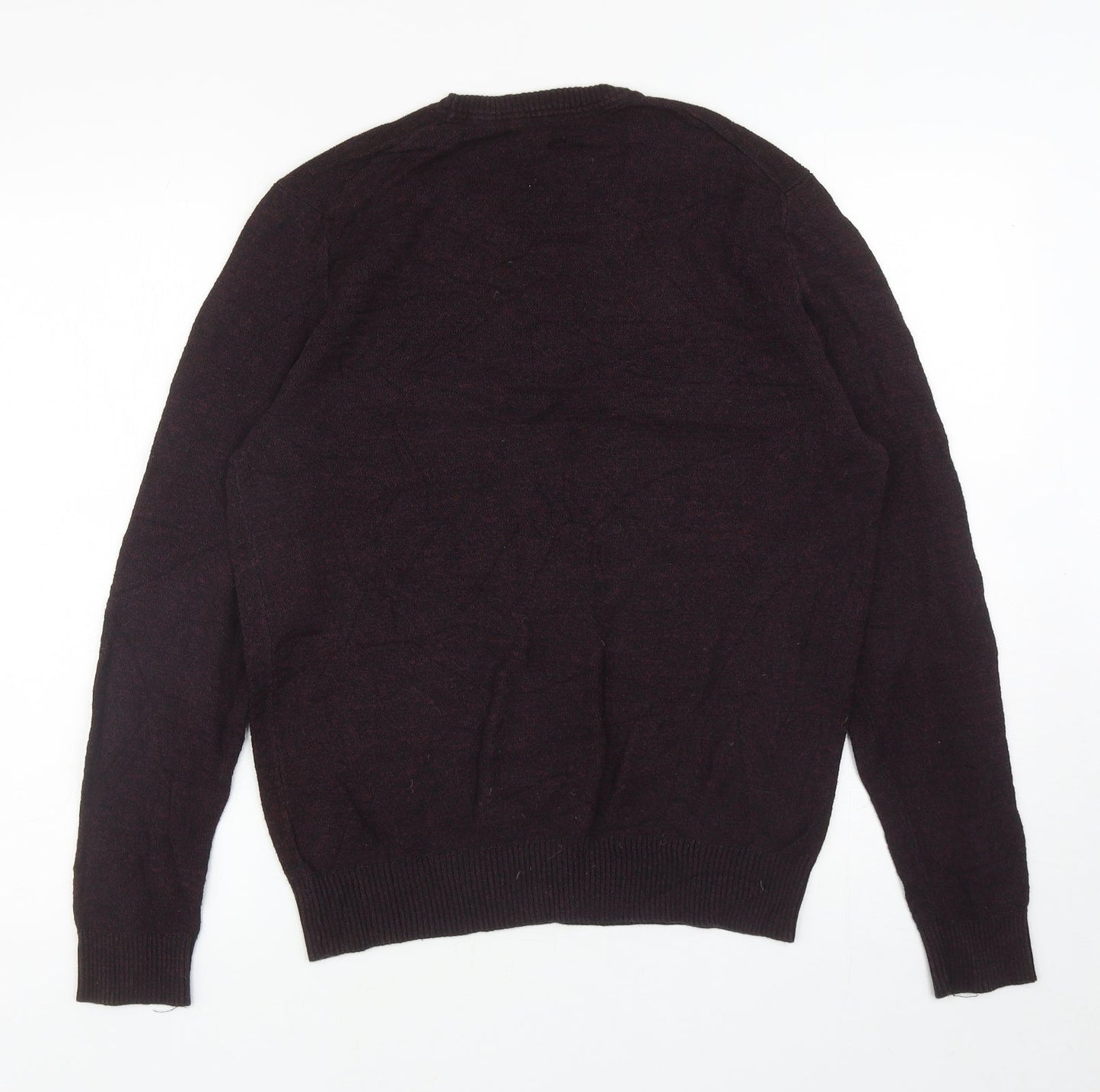 Linea Mens Purple Round Neck Cotton Pullover Jumper Size M