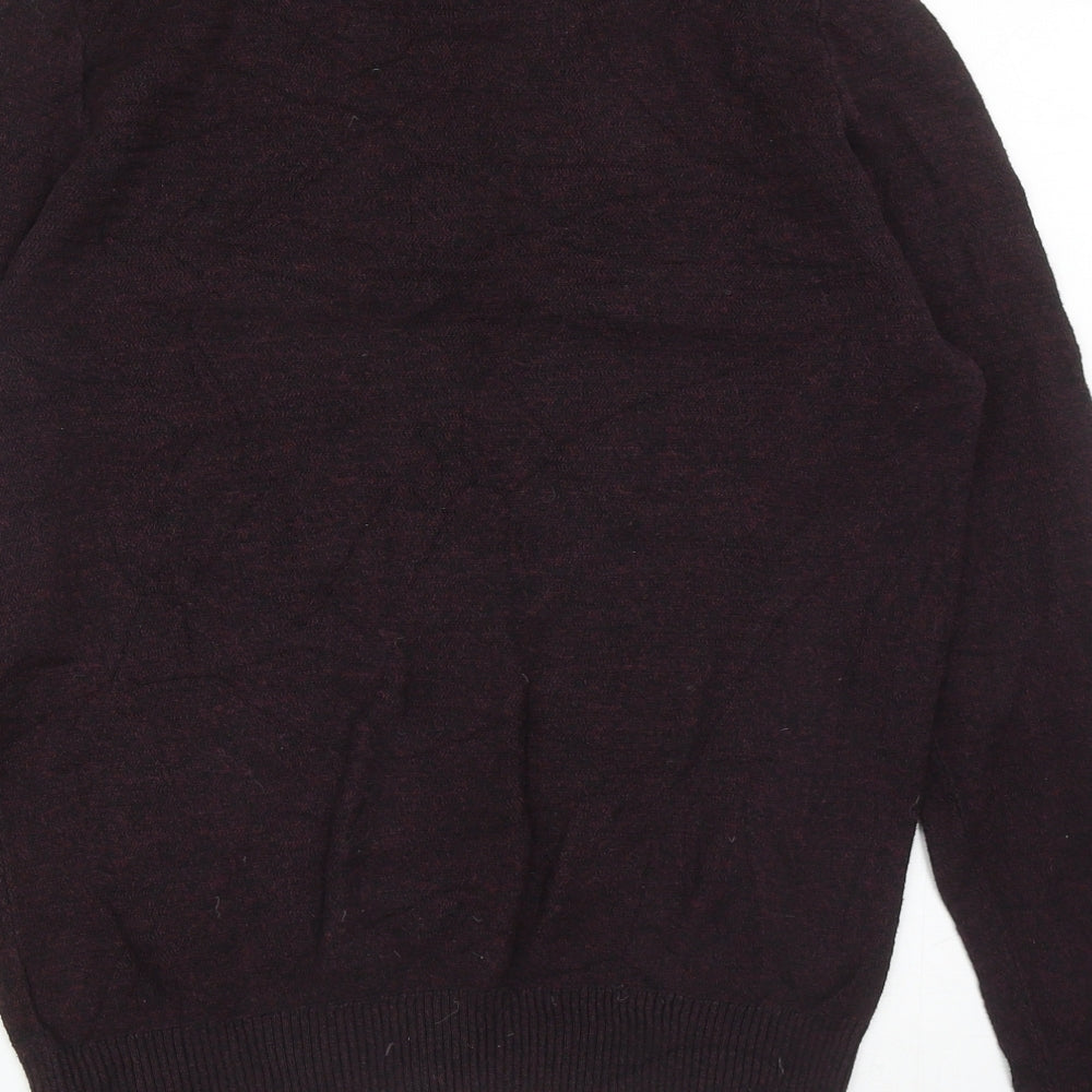 Linea Mens Purple Round Neck Cotton Pullover Jumper Size M