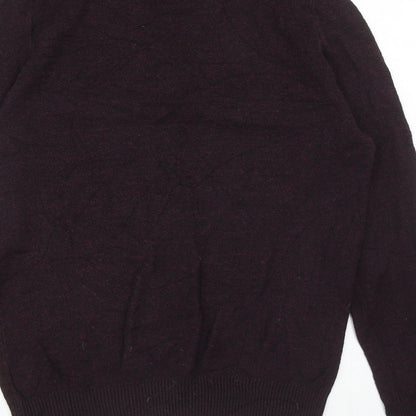 Linea Mens Purple Round Neck Cotton Pullover Jumper Size M