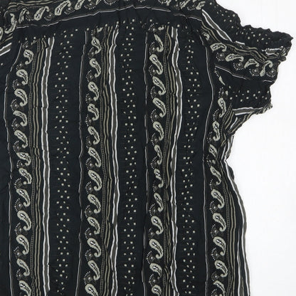 Womens UK Size L River Island Black Basic Button-Up