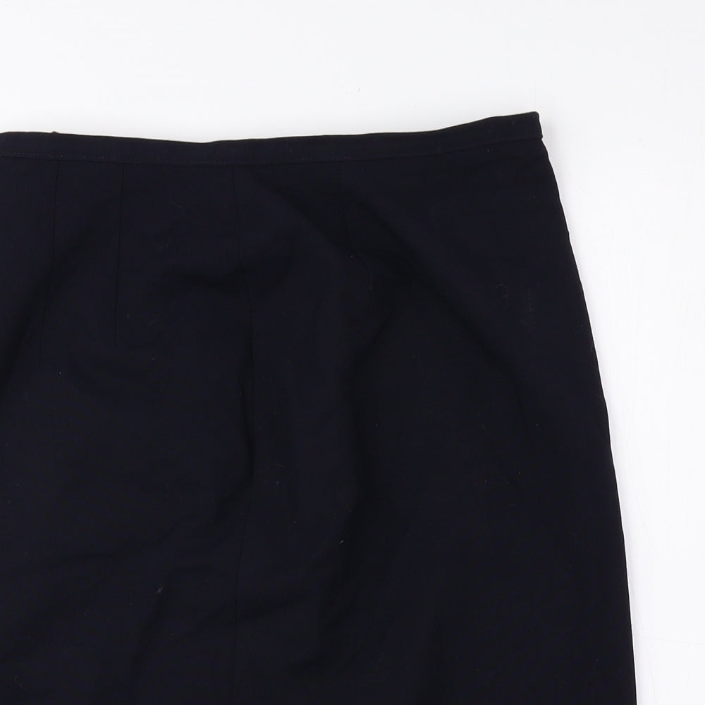 Marks and Spencer Womens Blue Polyester Straight & Pencil Skirt Size 12 Zip