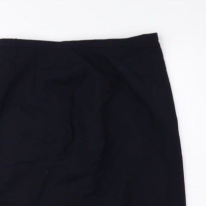 Marks and Spencer Womens Blue Polyester Straight & Pencil Skirt Size 12 Zip