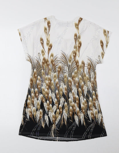 Autonomy Womens Multicoloured Floral Polyester Basic Blouse Size 10 Round Neck