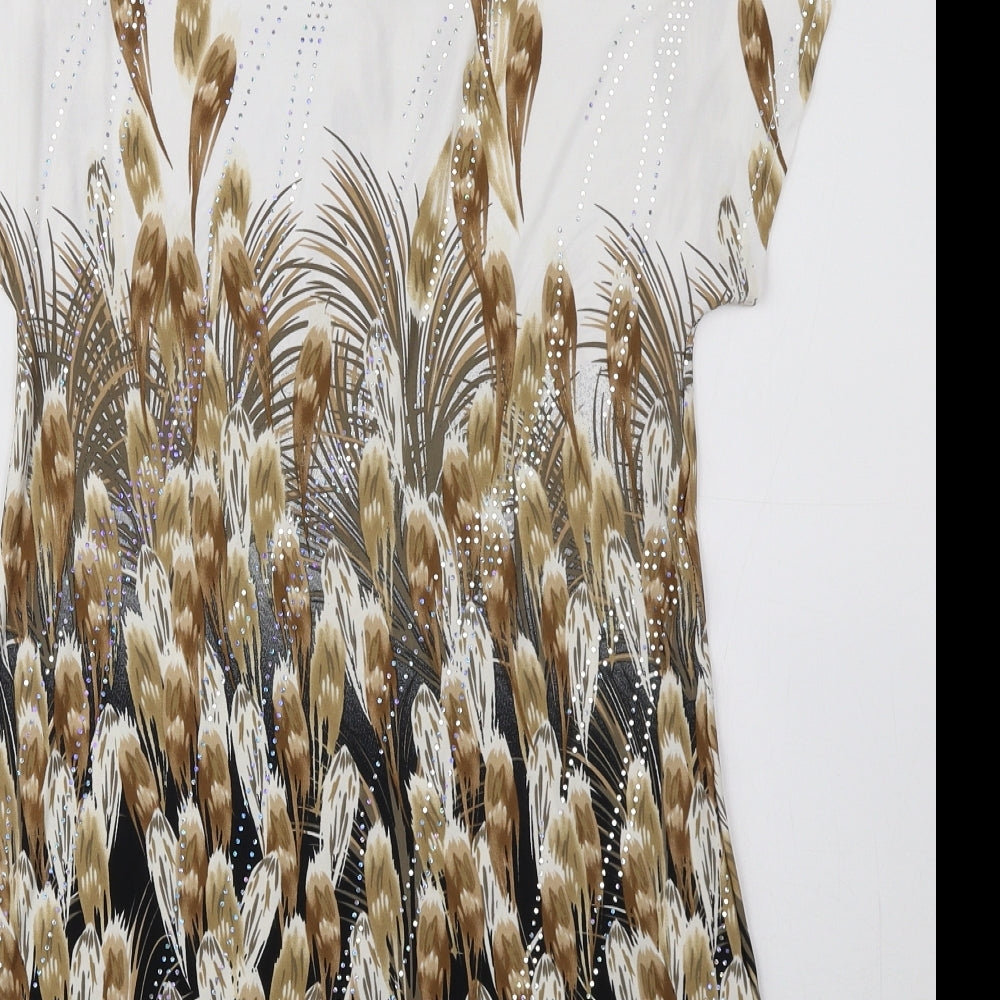 Autonomy Womens Multicoloured Floral Polyester Basic Blouse Size 10 Round Neck