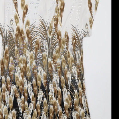 Autonomy Womens Multicoloured Floral Polyester Basic Blouse Size 10 Round Neck