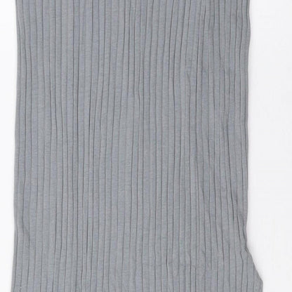 PRETTYLITTLETHING Womens Grey Polyester A-Line Skirt - Ribbed