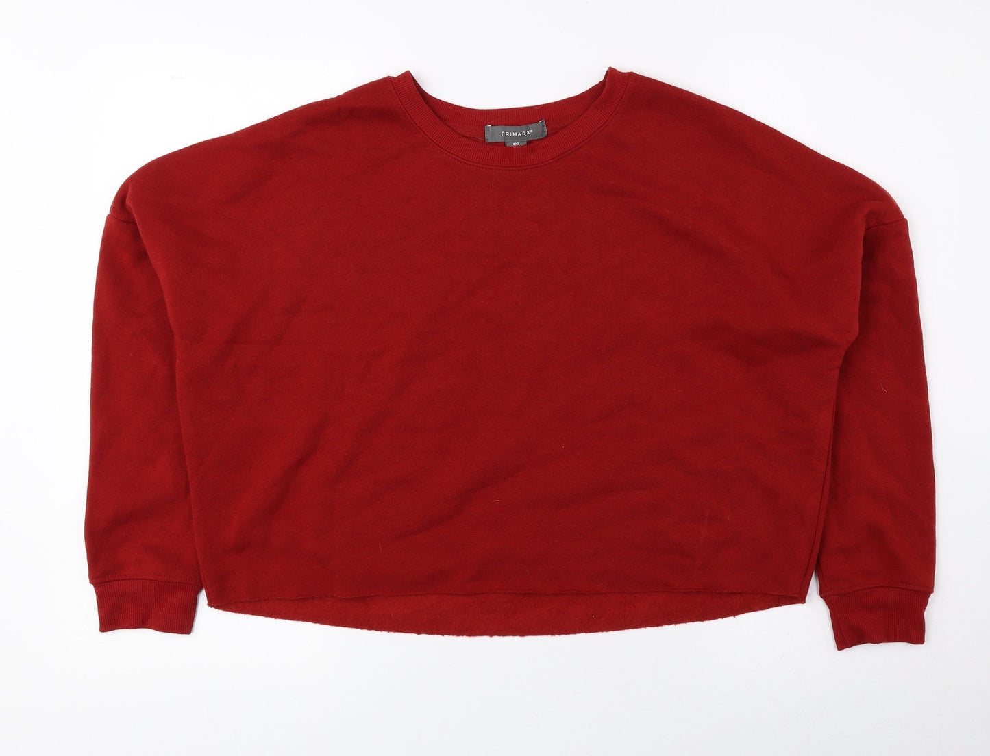 Primark Womens Red Polyester Pullover Sweatshirt Size 2XS Pullover - Cropped