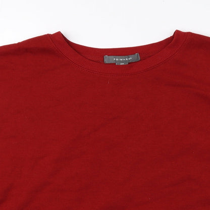Primark Womens Red Polyester Pullover Sweatshirt Size 2XS Pullover - Cropped