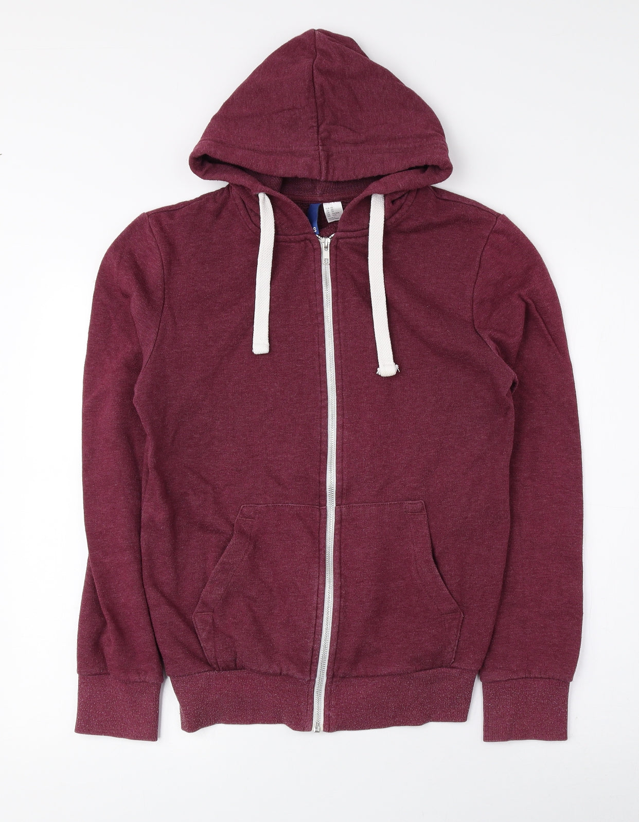 Mens UK Size XS Divided by H&M Red Full Zip Hoodie