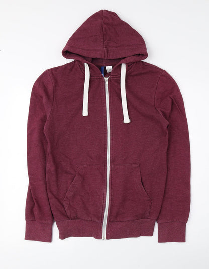 Mens UK Size XS Divided by H&M Red Full Zip Hoodie