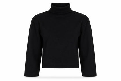 Aesthetic Laundry Womens Black Roll Neck Polyester Pullover Jumper Size XS - Cropped