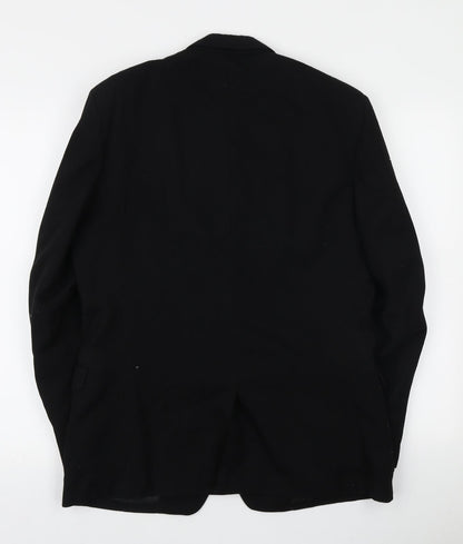 Burton Tailoring Mens Black Polyester Jacket Blazer Size L