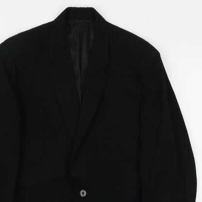 Burton Tailoring Mens Black Polyester Jacket Blazer Size L