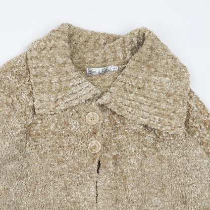Womens UK Size M Pure & Natural Yellow Cardigan Jumper