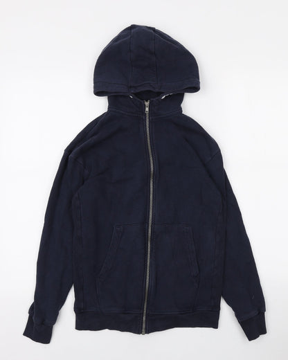 Marks and Spencer Boys Blue Polyester Full Zip Hoodie Size 12-13 Years Zip