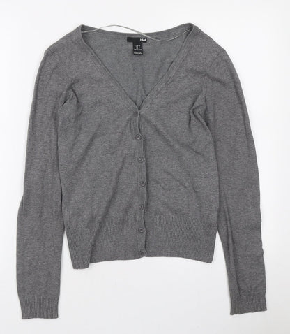 Womens UK Size S H&M Grey Cardigan Jumper