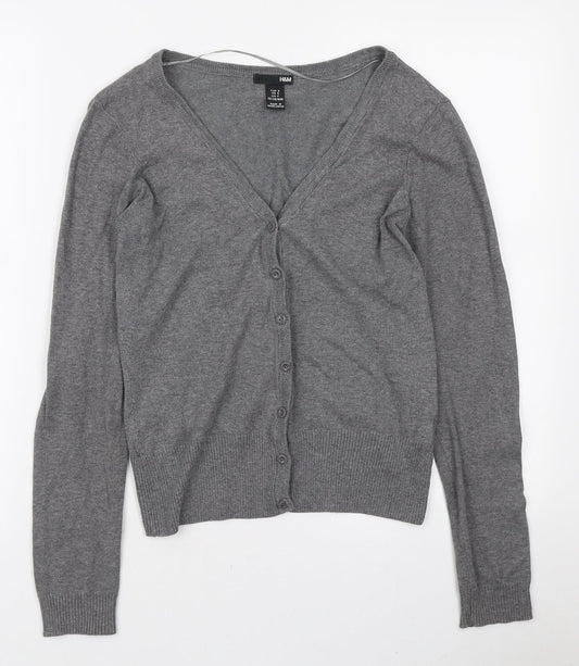 Womens UK Size S H&M Grey Cardigan Jumper