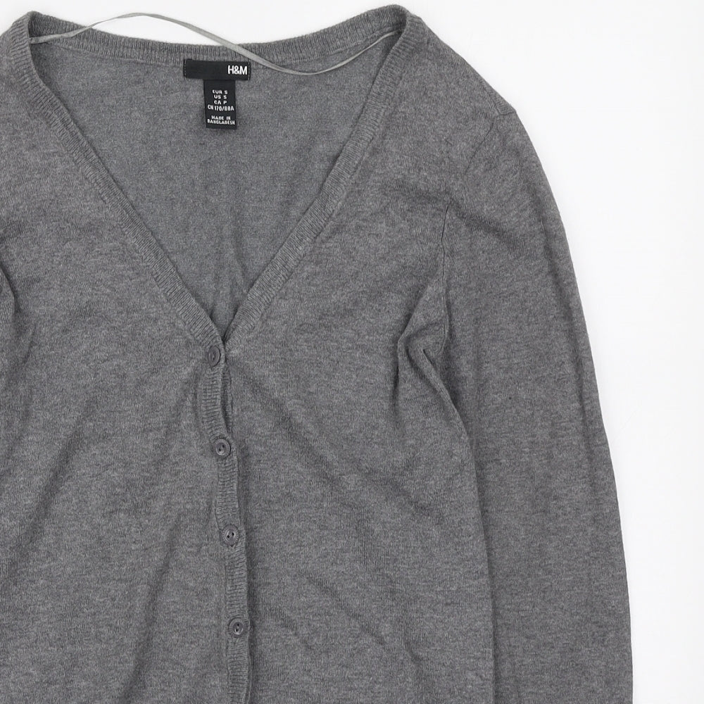 Womens UK Size S H&M Grey Cardigan Jumper