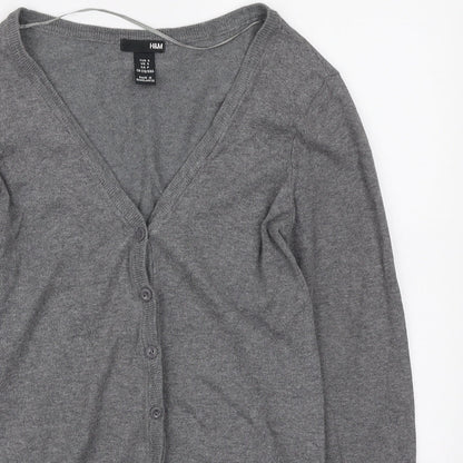 Womens UK Size S H&M Grey Cardigan Jumper