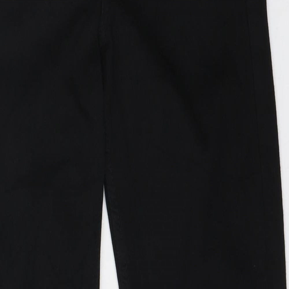 Topshop Womens Black Polyester Skinny Jeans Size 26 in L32 in Regular Zip - Distressed hem