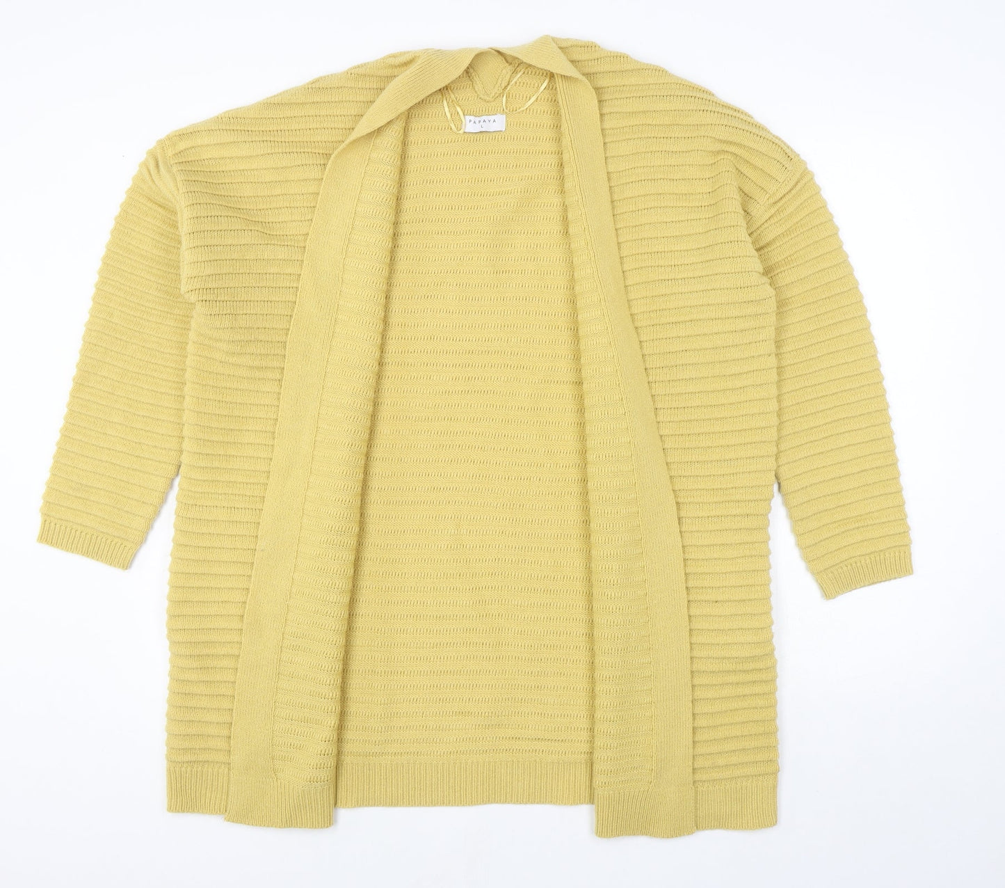 Womens UK Size L Papaya Yellow Pullover Jumper