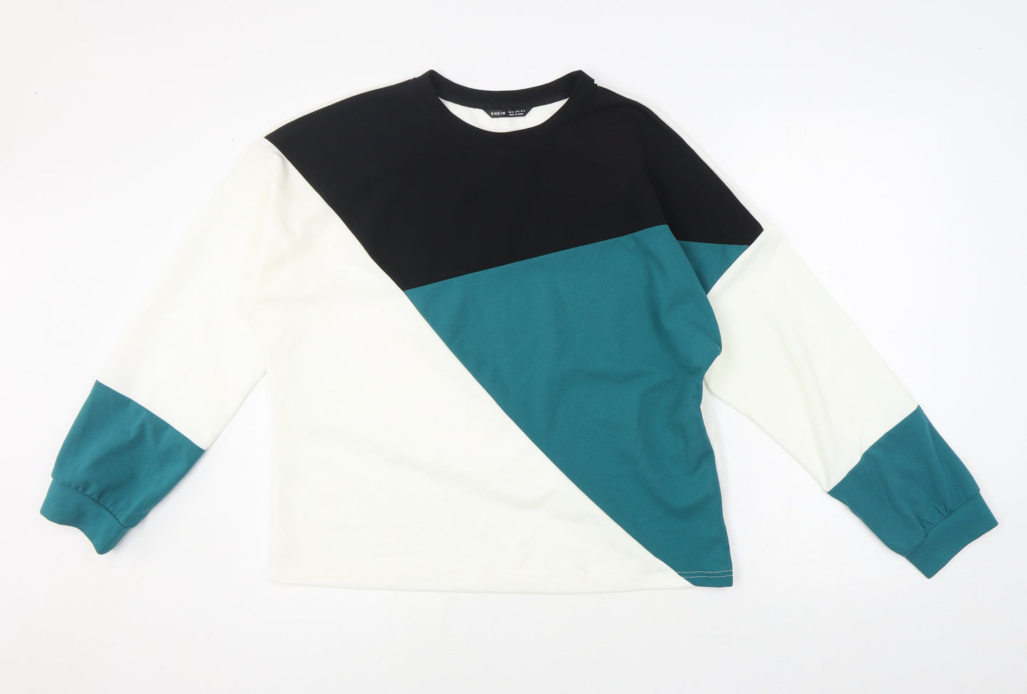 SheIn Womens Multicoloured Round Neck Geometric Polyester Pullover Jumper Size XL