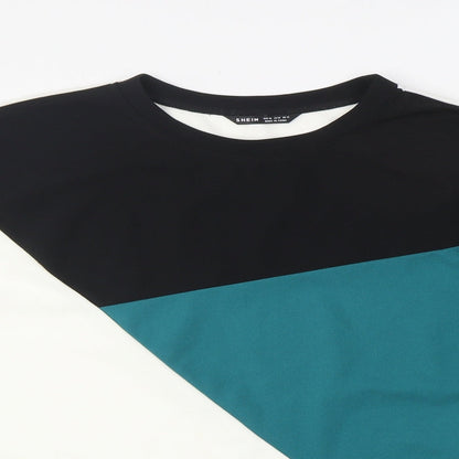 SheIn Womens Multicoloured Round Neck Geometric Polyester Pullover Jumper Size XL