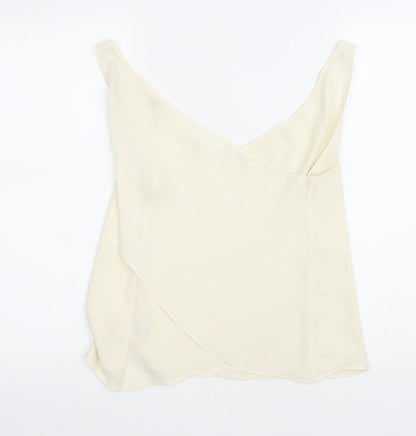 Womens UK Size 10 River Island Ivory Wrap T-Shirt