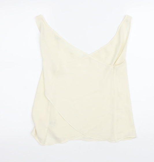 Womens UK Size 10 River Island Ivory Wrap T-Shirt