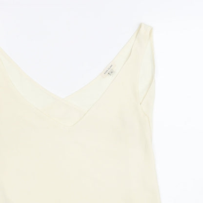 Womens UK Size 10 River Island Ivory Wrap T-Shirt
