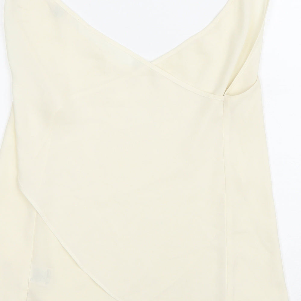 Womens UK Size 10 River Island Ivory Wrap T-Shirt
