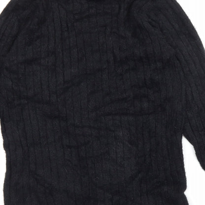 Salvo Green Womens Black High Neck Acrylic Pullover Jumper Size M