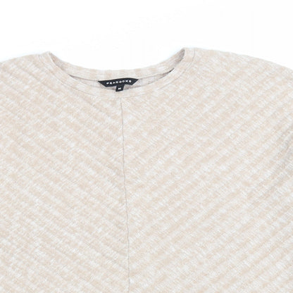 Peacocks Womens Beige Polyester Pullover Sweatshirt Size M Pullover