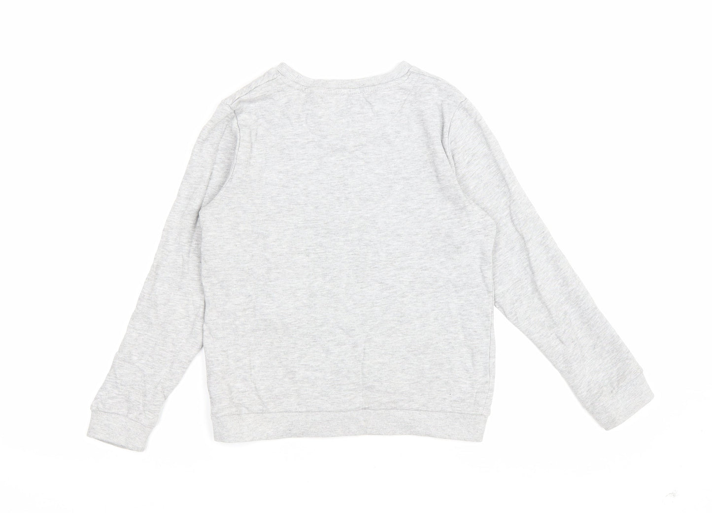 PEP&CO Girls Grey Cotton Pullover Sweatshirt Size 8-9 Years Pullover - Girls never quit